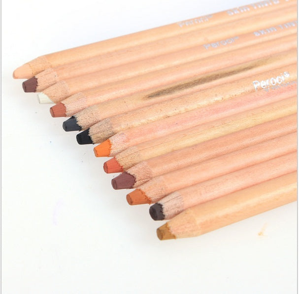 Wood Pastel Color Pencil Panting Drawing Set - 12 Colors