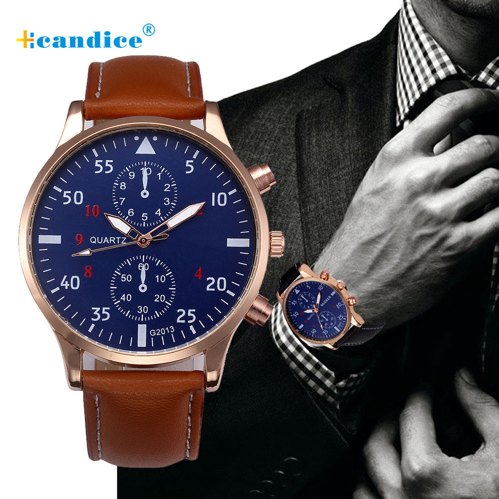 mens watches top brand luxury sports quartz-watch fashion leather strap dress wristwatch