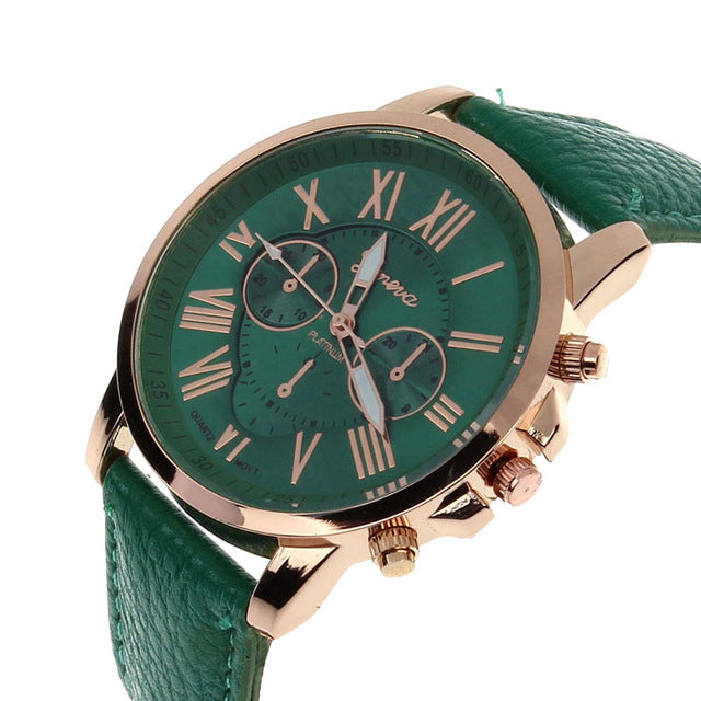 Women's Retro Design Leather Business Wrist Watch