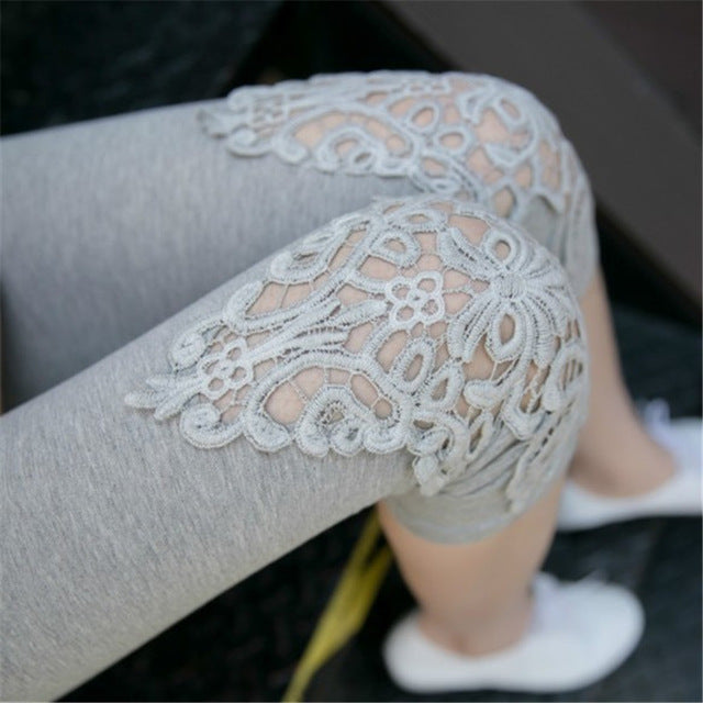 Pants Summer Essential Fashion Stitching Capris Skinny Knitted Elastic Waist Mid Trousers Points Calf-Length Pants