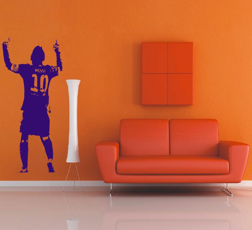 Wall Decal Lionel Messi Barcelona Argentina Football Player Star Wall Art Sticker Children Bedroom Removable Wall Decor WW-31