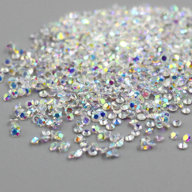 Crystal 1.1mm Pixie Crystal Nail Rhinestone Glass Micro Rhinestones For 3D Nails Art Decorations Manicure Tools
