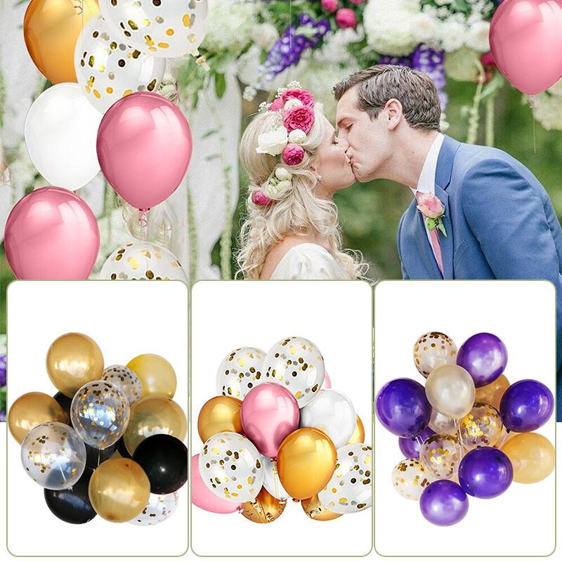 50-Pieces: Confetti Latex Party Balloons