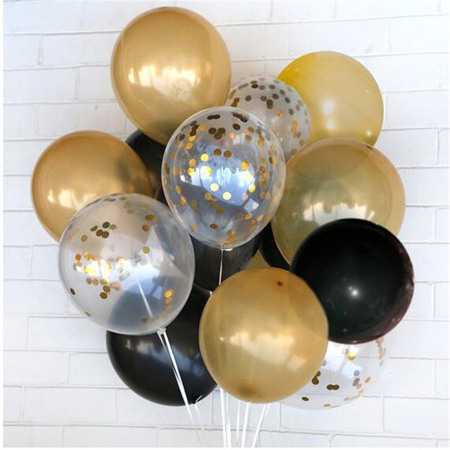 50-Pieces: Confetti Latex Party Balloons