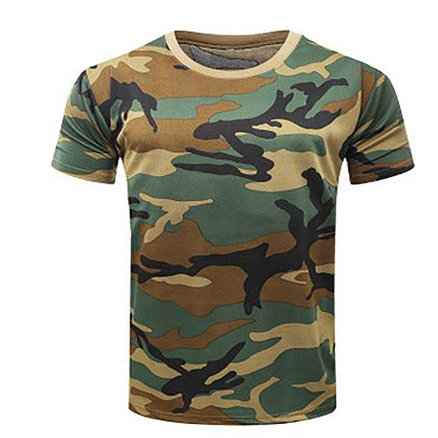 New Camouflage T-shirt Men Breathable Army Tactical Combat T Shirt Military Dry Camo Camp Tees ACU Green