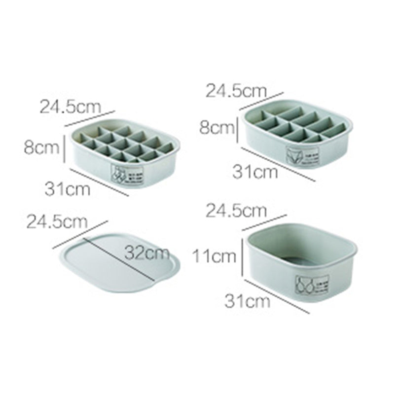 JiangChaoBo Sub-Box Underwear Storage Box Underwear Socks Storage Lattice Home Plastic Bra Underwear Finishing Box