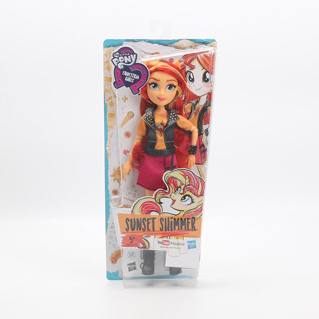 My Little Pony Toys Equestria Girls Sunset Shimmer Apple Jack Rarity PVC Action Figures Pony Classic Style Collection Dolls