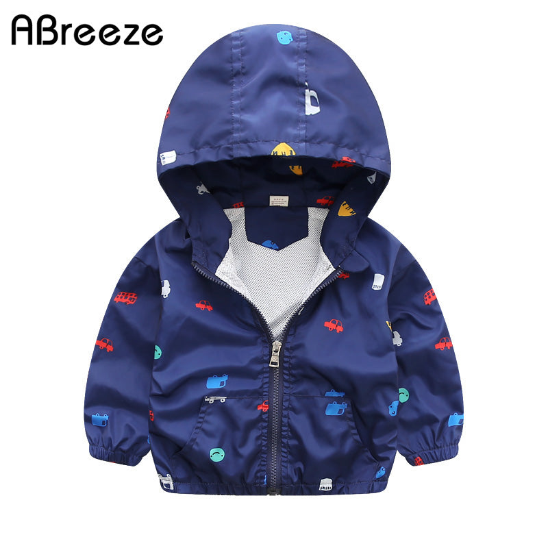 New Summer & autumn children jackets casual hooded kids outerwear/coats 1-7T blue and whith style jackets for boys CQ03