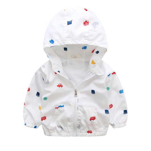 New Summer & autumn children jackets casual hooded kids outerwear/coats 1-7T blue and whith style jackets for boys CQ03