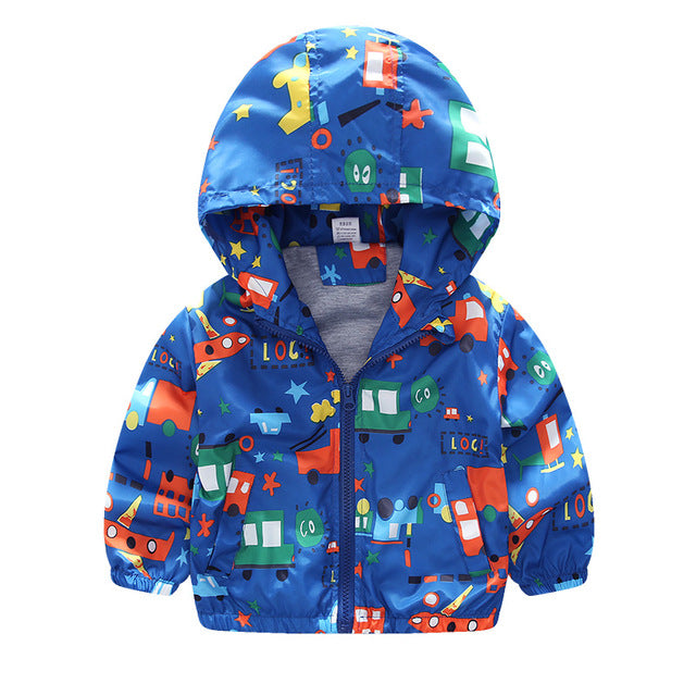 New Summer & autumn children jackets casual hooded kids outerwear/coats 1-7T blue and whith style jackets for boys CQ03