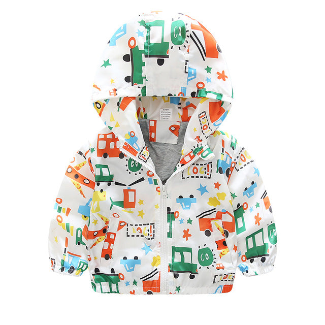 New Summer & autumn children jackets casual hooded kids outerwear/coats 1-7T blue and whith style jackets for boys CQ03