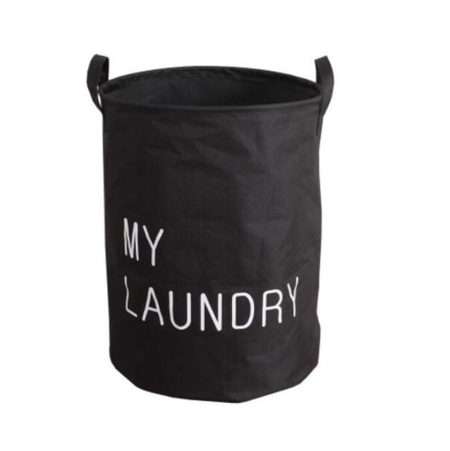 SDARISB Fabric Laundry Basket Bathroom Laundry Hamper Storage Bag Bath Sorter Dirty Toys No Cover Portable Black White Gray