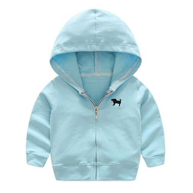 Baby Boys Hoodies Clothes Outwear Long Sleeve Solid Color Fashion Cardigan Jackets Hooded Coat