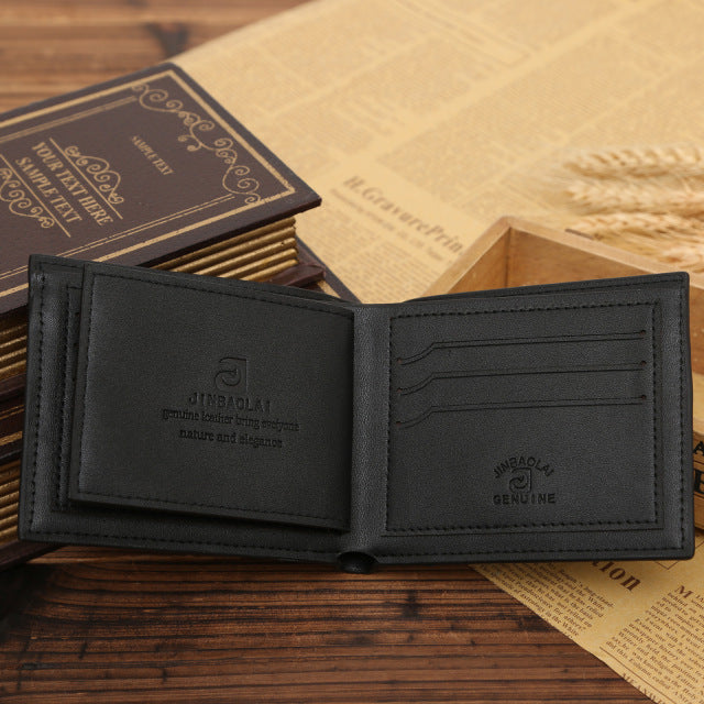 New PU leather wallet men wallets luxury brand clutch wallet Brown money clip men's leather wallet male purse cuzdan JINBAOLAI