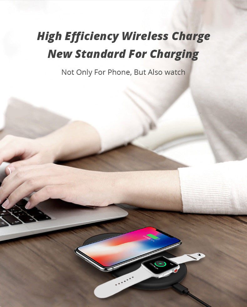 2-in-1 Wireless Quick Pad Charger for Smart Devices