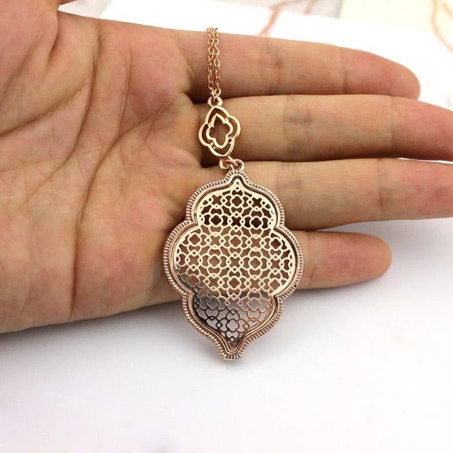 Women's Designer Filigree Heart Long Necklace Pendants