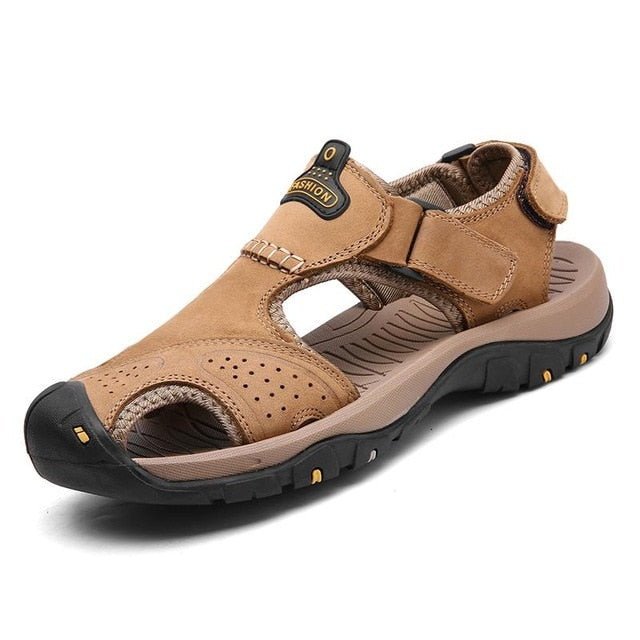 Men's Genuine Split Leather Roman Style Sandals