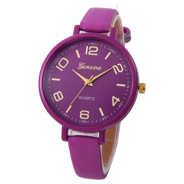 Women's Luxury Fashion Faux Leather Quartz Wrist Watch