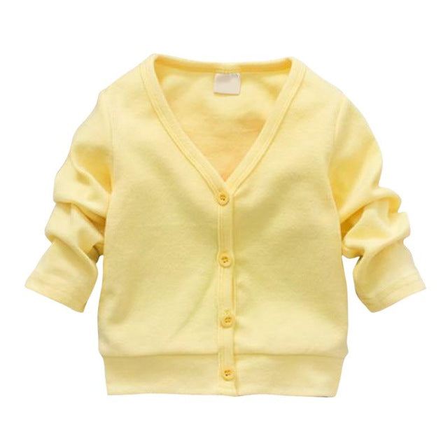 Baby Boys Girls V-neck Cardigan Thick Cotton Jacket Coat Casual Comfortable Coats