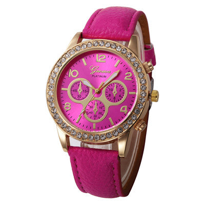 Women New Casual Checkers Faux Leather Quartz Analog Wrist Watch Fashion sport watch Gifts relogio feminino
