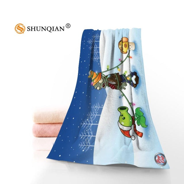 plants vs zombies Face Towel/Bath Towel Custom Microfiber Fabric Towels Size 35x75cm, 70x140cm