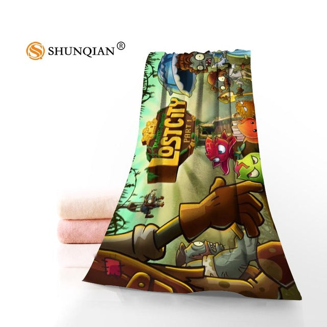 plants vs zombies Face Towel/Bath Towel Custom Microfiber Fabric Towels Size 35x75cm, 70x140cm