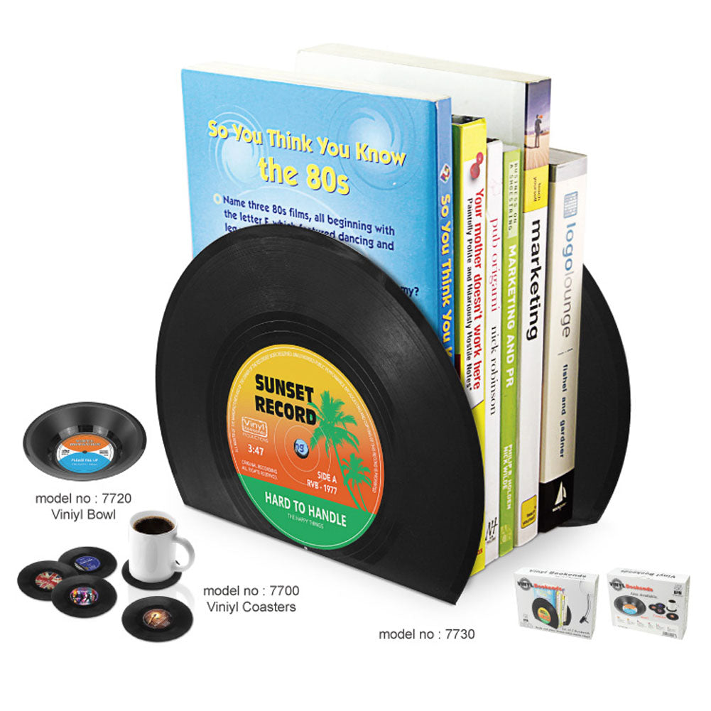 2 Piece: Vinyl Record-Shaped Book Place Holders