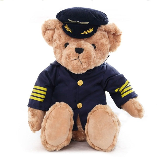 Cute Captain & Pilot Teddy Bear Plush Stuffed Animal