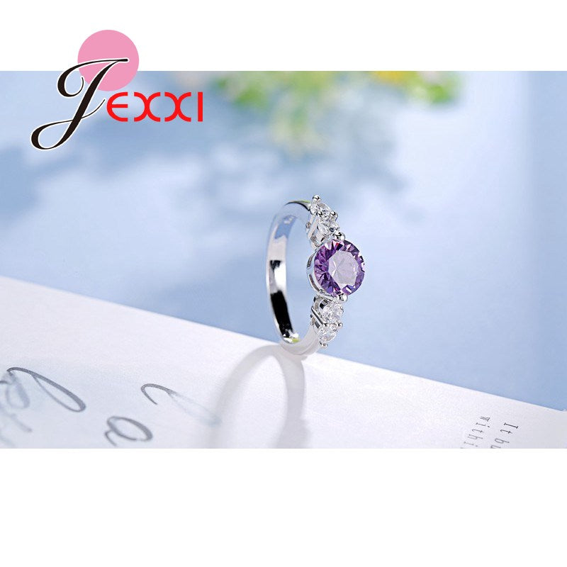 Jemmin 925 Sterling Silver Rings For Women Best Wedding Party Newest Coming Luxury Amethyst Finger Jewelry Ring Bijoux