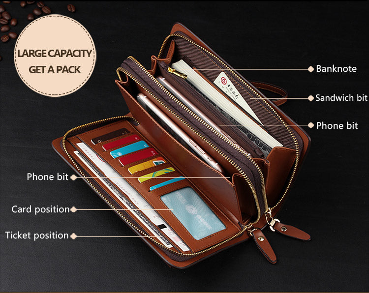 New Business wallet Coin Pocket purse long leather portfolio Large capacity fashion wallets Card Holder Clutch Passport purses