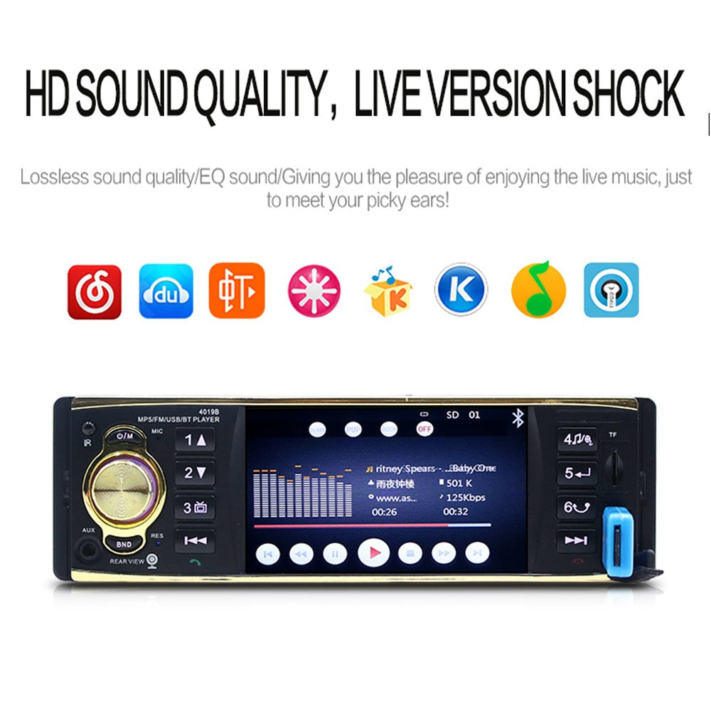 2-in-1 Car Audio Player Interface with Rearview Camera