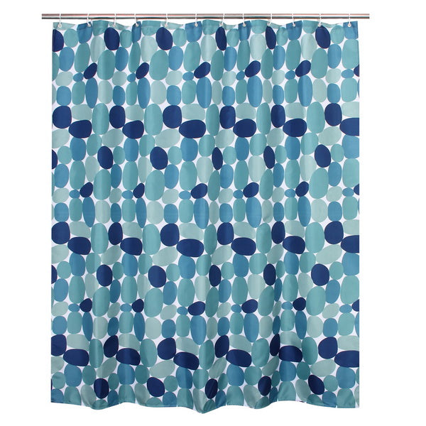 Fabric Polyester Pebble Stone Shower Curtains Waterproof Curtains Bathroom Shower Curtains Size 180x180cm with 12pcs C Rings.