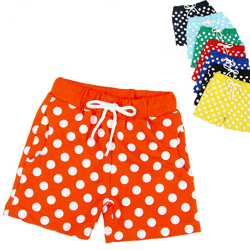 Kid's Polka Dot Elastic Summer Beach Shorts