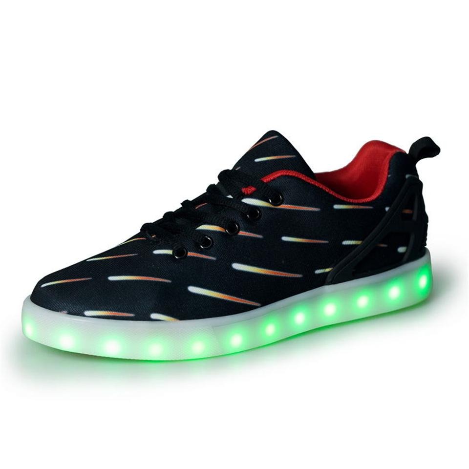 LAISUMK USB Charging Glowing LED Sneakers Men Unisex Casual Light Shoes 11 colors LED Slippers Luminous Sneakers