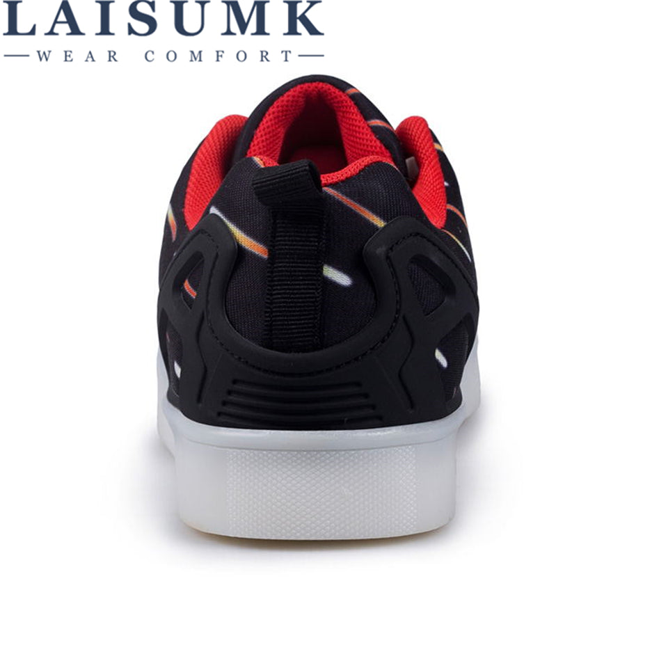 LAISUMK USB Charging Glowing LED Sneakers Men Unisex Casual Light Shoes 11 colors LED Slippers Luminous Sneakers