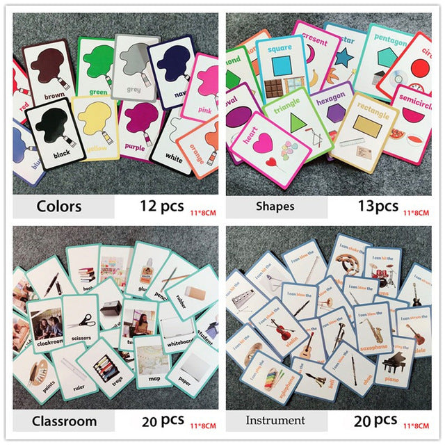 Montessori English Word Card Game Puzzle Card Baby Learning English Word Educational Toys Kids Learn English Word for Children