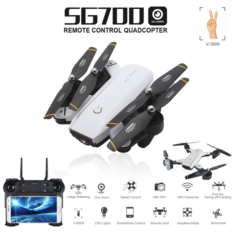 SG700 0.3MP/2MP Rc Quadcopter with Camera Wifi FPV Foldable Selfie Drone Altitude Hold Headless Gesture Control Dron vs E58