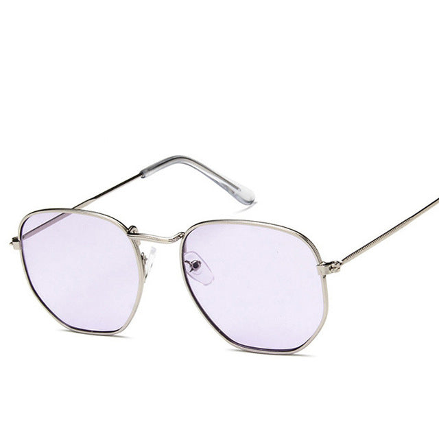 Polygonal Women Sunglasses Men Glasses Lady Luxury Retro Metal Sun Glasses Vintage Mirror UV400