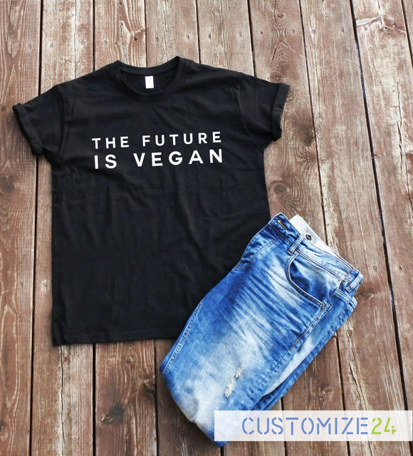 The Future Is Vegan Tshirt Funny Cute Shirt Tumblr Casual Fashion Tees Tops Letter Print Hipster Streetwear Women Cotton Sleeves