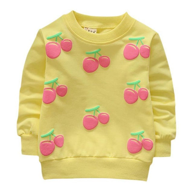 Baby Girls Sweatshirts Winter Spring Autumn sweater Cherry Pattern long sleeve T-shirt  kids Fashion clothes