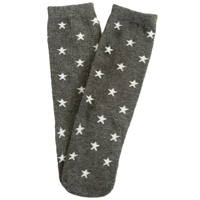 Cute Star Print Winter Autumn Calf Length Tube Crew Socks For Child Or Toddler W15