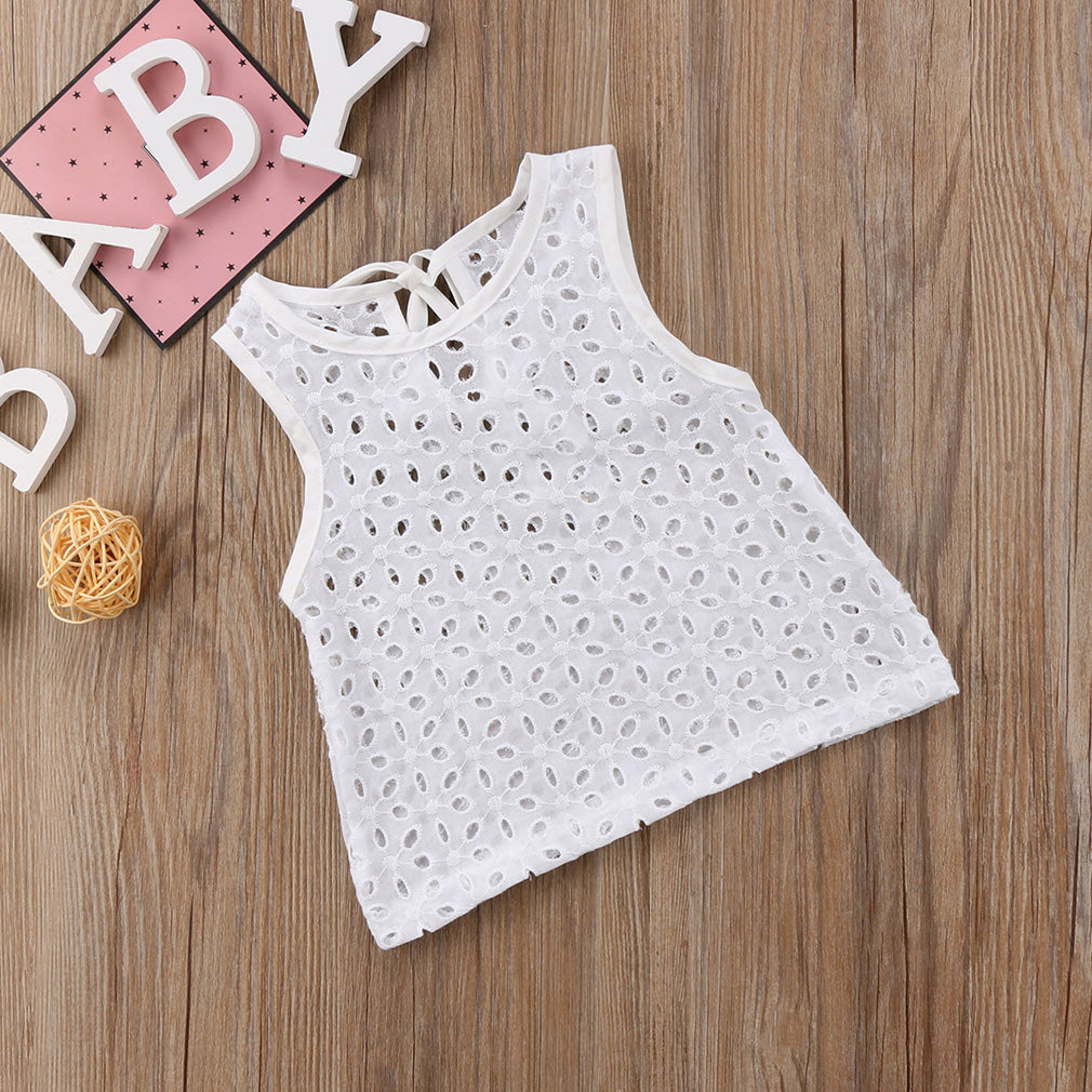 New Cute Infant Newborn Baby Girl Blouse Solid Floral Hallow Out Fashion Casual Tops Kid Toddler Shirt Clothes Blouse Tees