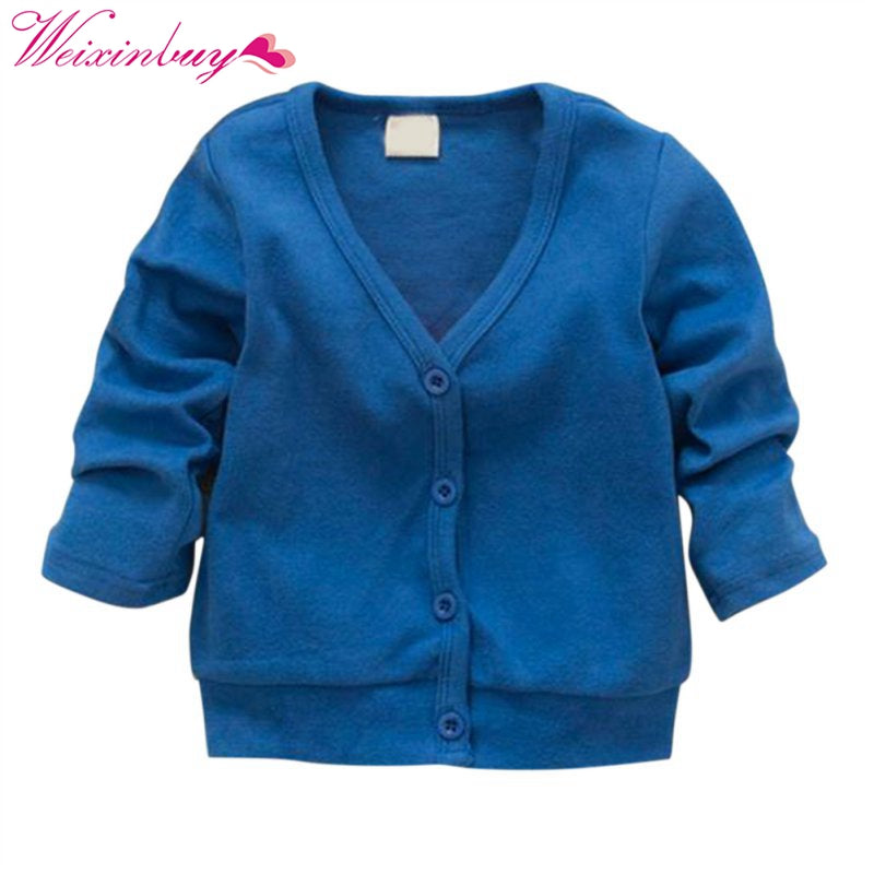 Child Boys Girls V-neck Cardigan Thick Cotton Jacket Coat Casual Comfortable Jacket for Girls Boys Windbreaker