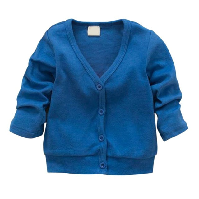 Child Boys Girls V-neck Cardigan Thick Cotton Jacket Coat Casual Comfortable Jacket for Girls Boys Windbreaker