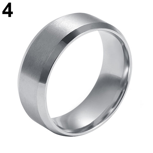 Fashion Unisex Titanium Steel Ring Wedding Band Couple Lovers Finger Jewelry