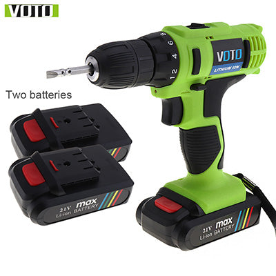 VOTO 21V Electric Drill Household Multi-function Electric Screwdriver Double Speed Lithium Cordless Drill Power Tools