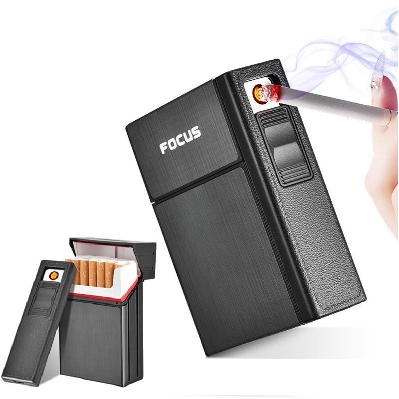 Personal Cigarette Holder Box with Removable Electronic Windproof Lighter