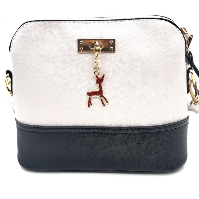 Women's Handbags Leather Fashion Small Shell Bag With Deer Toy Women Shoulder Bag Casual Crossbody Bag
