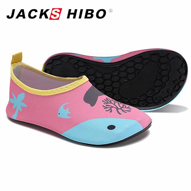 JACKSHIBO Summer Child Water Shoes Anti-skid Kids Sandals Breathable Vamp Quick Drying Slip-On for Girls Boys Beach Shoes
