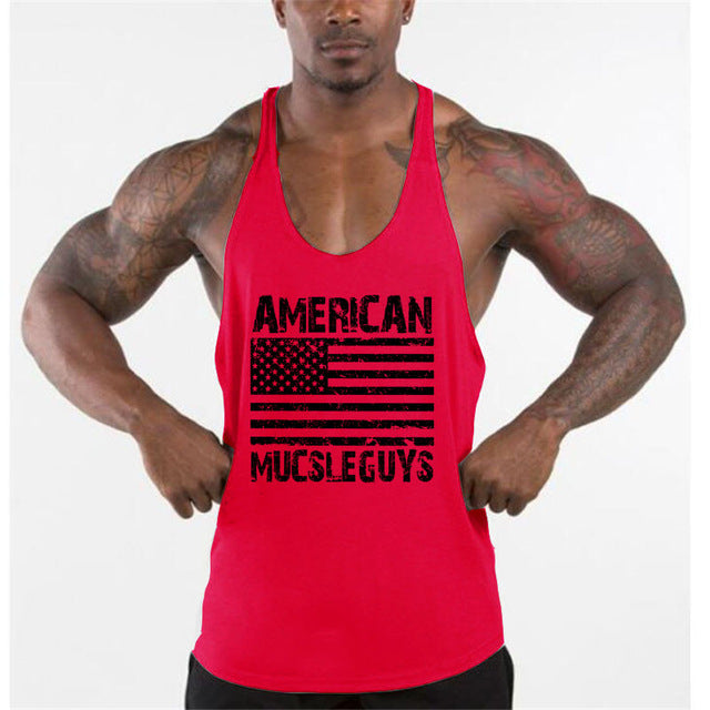 Muscleguys fitness clothing golds men tank tops   style cotton sleeveless shirt bodybuilding workout Stringer singlet men